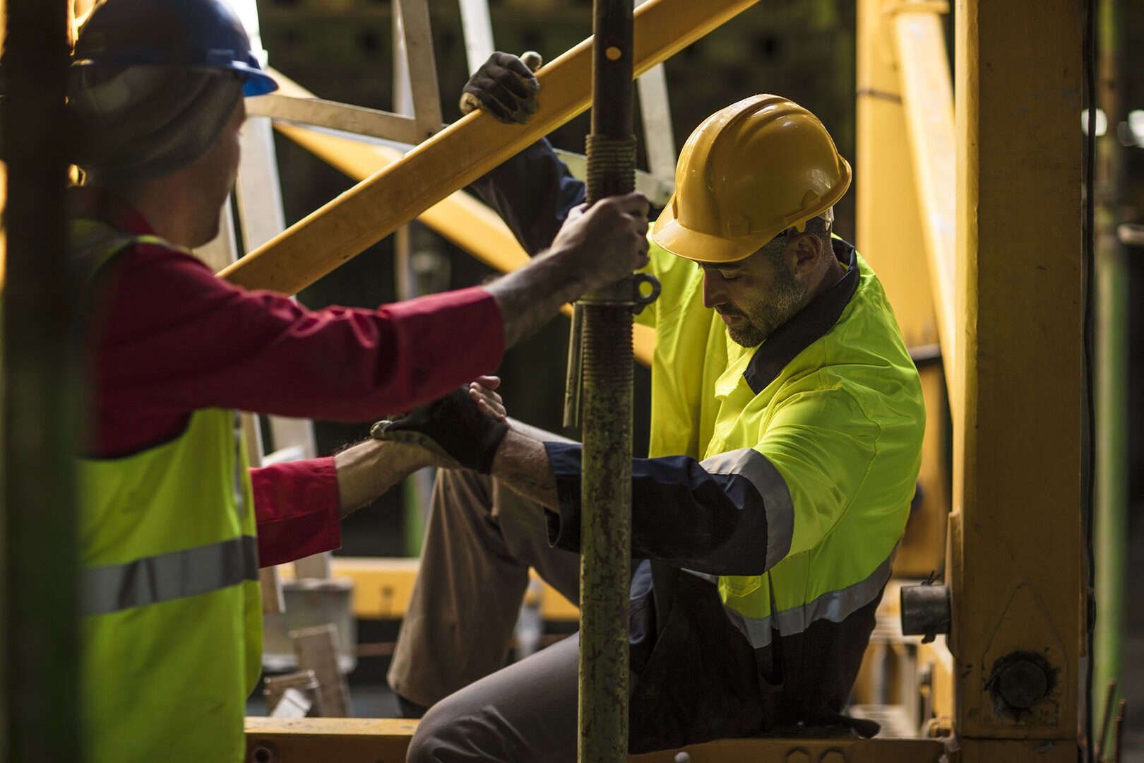 Construction worker on building site